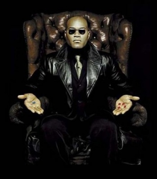Morpheus offering the choice of pill...