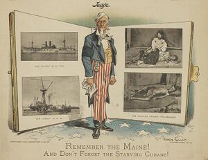 Remember the Maine! And Don't Forget the Starving Cubans! - Victor Gillam (cropped).jpg