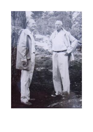 Björn Lundvall and Marcus Wallenberg at the island of Armnö in the archipelago of Gryt, Sweden, in August 12, 1970.jpg