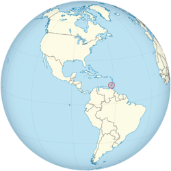 Grenada on the globe (Americas centered).png